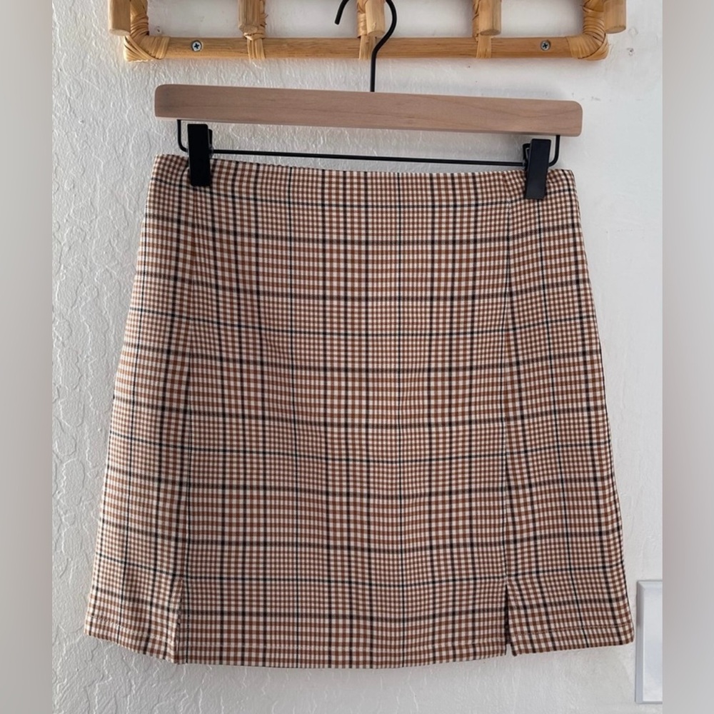Plaid Neutral Mini Skirt